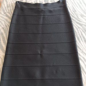 BCBGMAXAZRIA BANDED BLACK PENCIL SKIRT LARGE